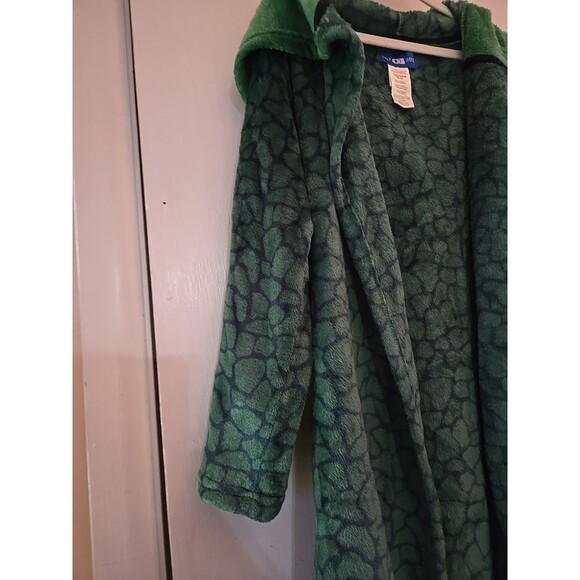 Dinosaur Monster Children's Kid Boy Hooded Towel Bathrobe Cotton M 8-10 Green - Picture 5 of 11
